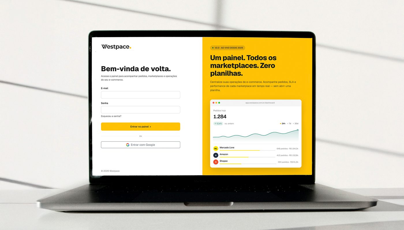 Westpace sign-in screen on a laptop
